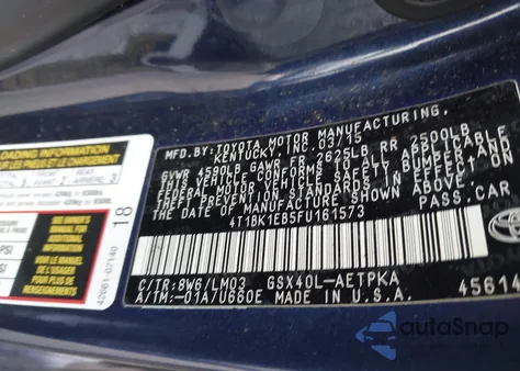 2015 Toyota Avalon Limited from USA, damaged, VIN 4T1BK1EB5FU161573